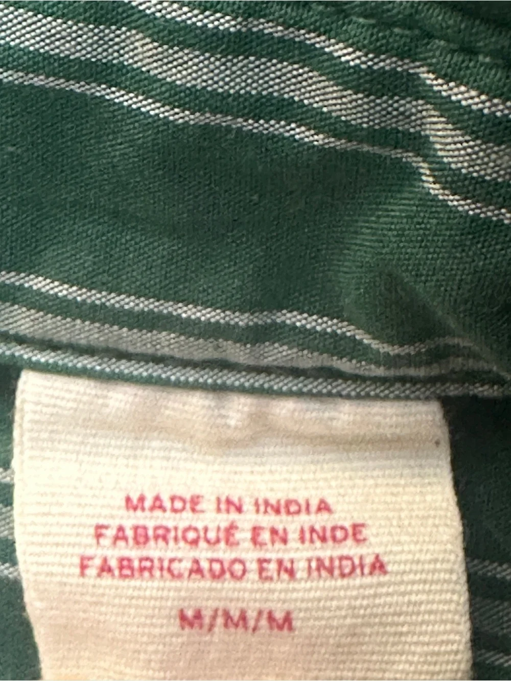 Levi's Relaxed Crop Casual Formal Button-Down Shirt Men’s Sz M Striped Green